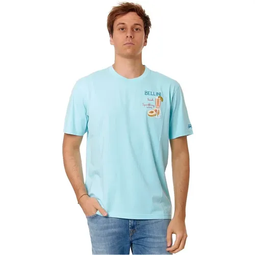 Bellini Recipe T-Shirt Blau , Herren, Größe: XL - MC2 Saint Barth - Modalova