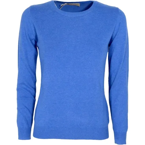 Blauer Slim Fit Kaschmirpullover Made in Italy , Damen, Größe: S - CASHMERE COMPANY - Modalova