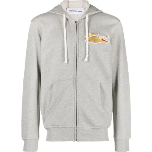 Logo Hoodie Grey Sweatshirt Long Sleeve , male, Sizes: L, M - Comme des Garçons - Modalova
