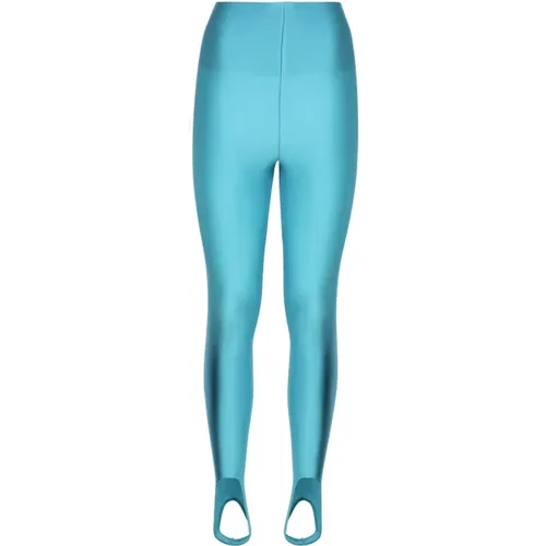 Turquoise Nylon Leggings with Elastic Waist , female, Sizes: XS, M, L, S - Andamane - Modalova
