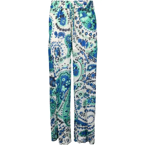 Straight Trousers, female, , Size: XS Womens Fantasy Print Pants - Twinset - Modalova