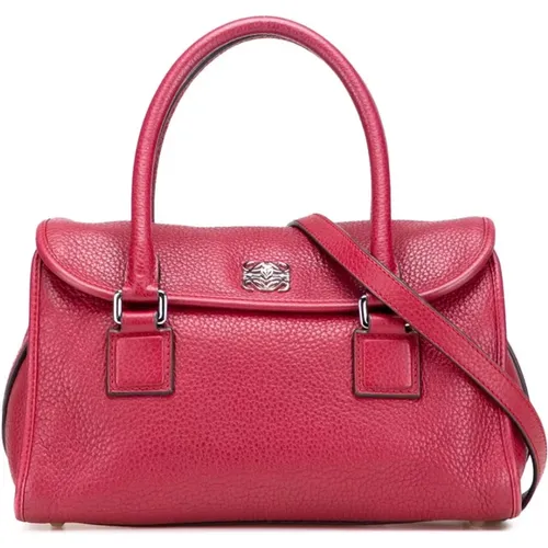 Pre-owned Handbags, female, , Size: ONE SIZE Pre-owned Elegant Leather Handbag with Top Handle and Shoulder Strap - Loewe Pre-owned - Modalova