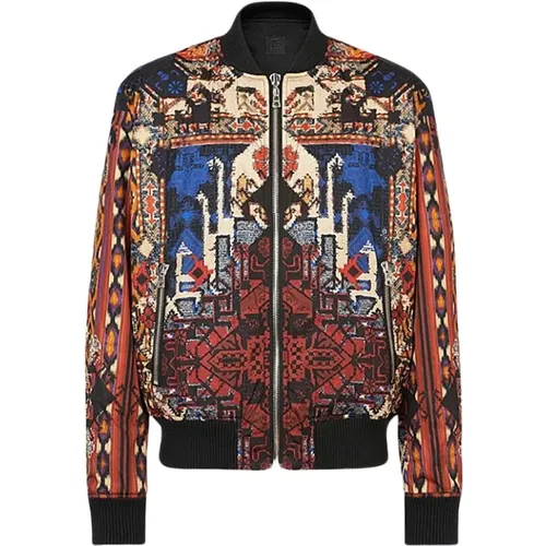 Bomber Jackets, male, , Size: S Reversible Multicolored Nylon Bomber Jacket - Balmain - Modalova