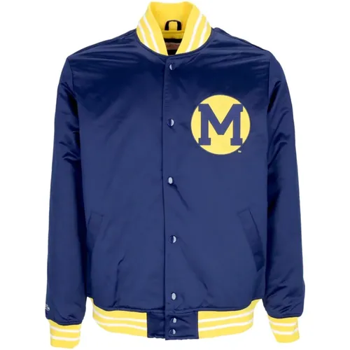 Bomber Jackets, male, , Size: M Michigan Wolverines Bomber Jacket - Mitchell & Ness - Modalova