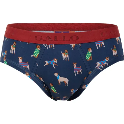 Herren-Boxershorts aus blauer Baumwolle mit Hundemotiv - Gallo - Modalova