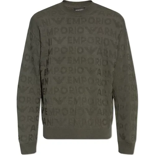 Wollpullover mit Monogramm , Herren, Größe: L - Emporio Armani - Modalova