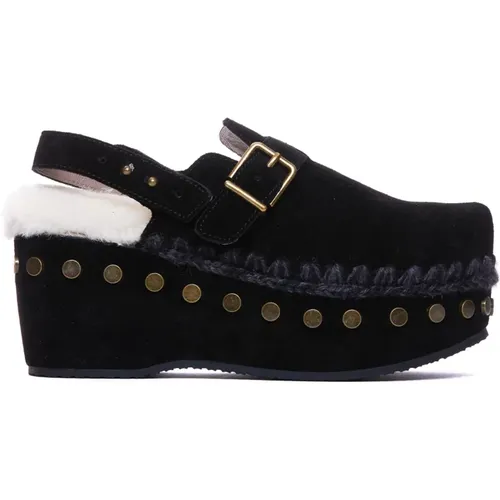Clogs, female, , Size: 10 US Suede Clog Sandals with Studs - Mou - Modalova