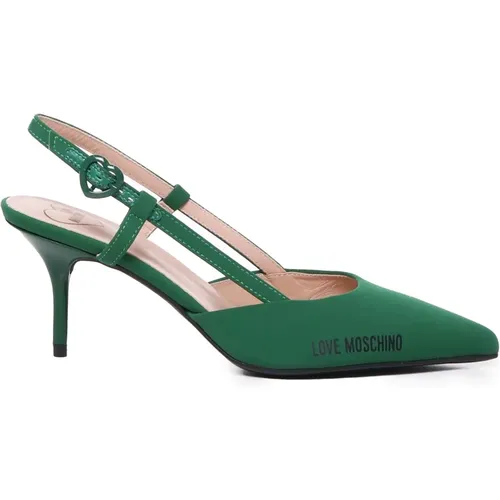 Grüne Stiletto-Absatz Sandalen - Love Moschino - Modalova