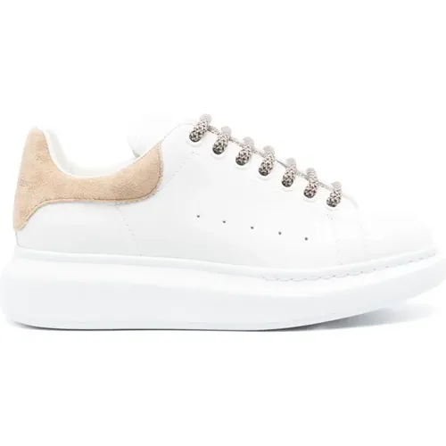 Weiße Sneaker mit Wildlederabsatz , Damen, Größe: 38 EU - alexander mcqueen - Modalova