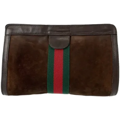 Pre-owned Clutches, male, , Size: ONE SIZE Pre-owned Leather clutches - Gucci Vintage - Modalova