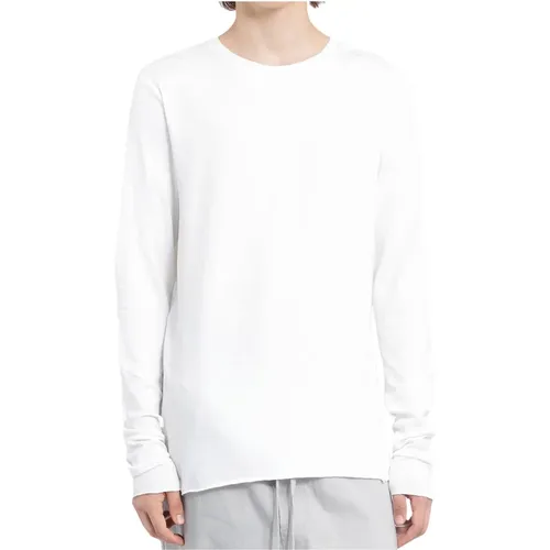 Weiße Langarm Baumwoll Modal T-shirt,Schwarzes Langarm T-Shirt,T-Shirts - Thom Krom - Modalova