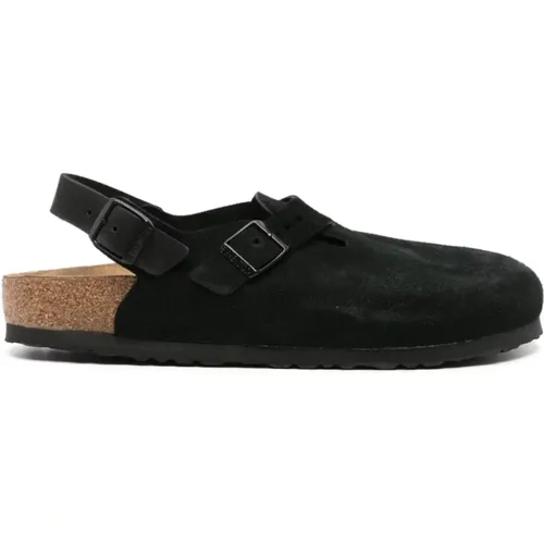 Soft Suede Ankle Strap Clog , male, Sizes: 12 UK, 8 UK, 6 UK, 10 UK, 9 UK, 11 UK - Birkenstock - Modalova