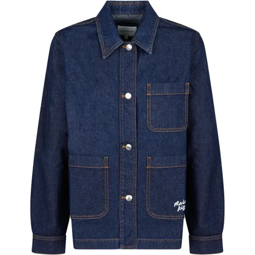 Indigo Denim Workwear Jacket , male, Sizes: S, M - Maison Kitsuné - Modalova