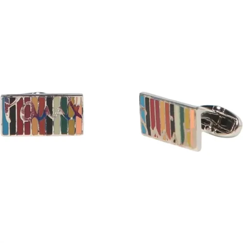Cufflinks & Tie Clips, male, , Size: ONE SIZE Striped Cufflinks - Paul Smith - Modalova