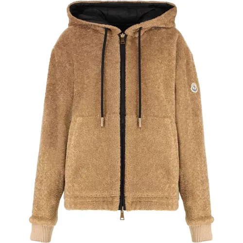 Faux Fur & Shearling Jackets, female, , Size: L Reversible Padded Hoodie - Moncler - Modalova