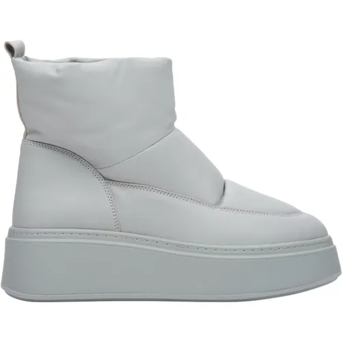 Damen Graue Schneestiefel aus Echtem Leder Er00112429 , Damen, Größe: 38 EU - Estro - Modalova