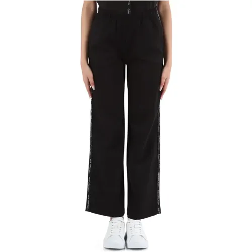 Sporty Cotton Blend Logo Band Pants , female, Sizes: M, L, XS, 2XS, S - Calvin Klein Jeans - Modalova