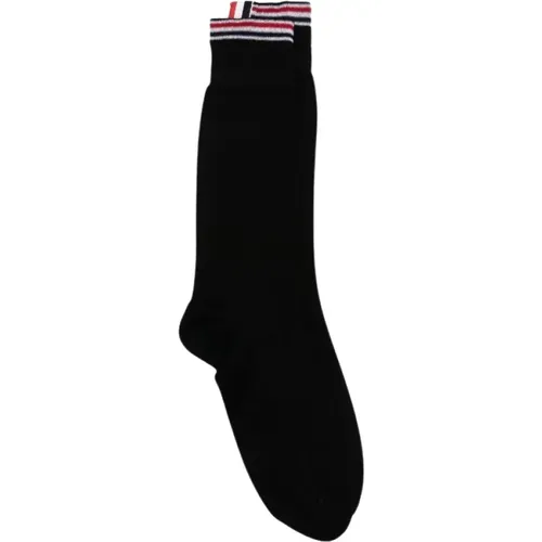 Jersey Stitch Mid Calf Socks , male, Sizes: ONE SIZE - Thom Browne - Modalova