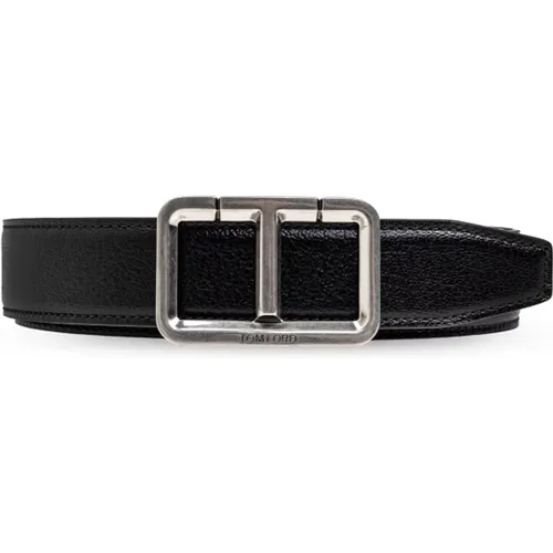 Belts, male, , Size: 90 CM Leather belt - Tom Ford - Modalova