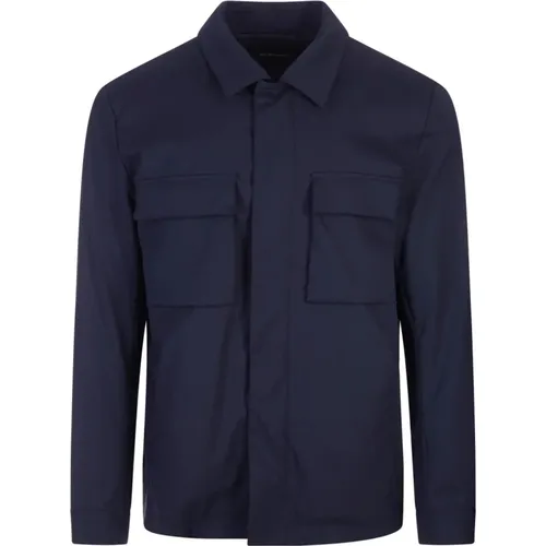 Navy Wool Blend Jacket , male, Sizes: XL - Kiton - Modalova