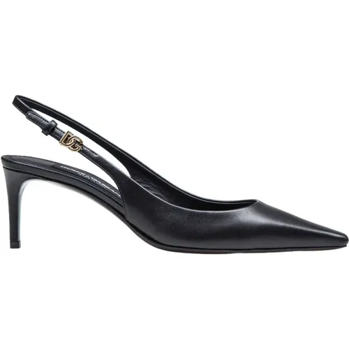 Leather Slingback Pumps , female, Sizes: 7 UK, 8 UK, 5 1/2 UK, 3 UK, 5 UK, 4 UK, 6 UK, 4 1/2 UK, 3 1/2 UK - Dolce & Gabbana - Modalova