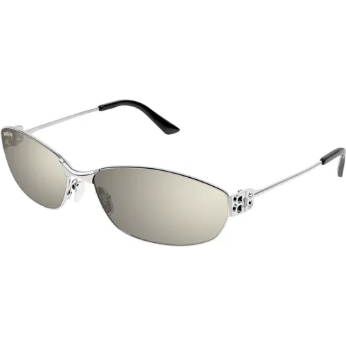 Silberne Sonnenbrille mit Zubehör,Stylische Sonnenbrille Bb0336S - Balenciaga - Modalova