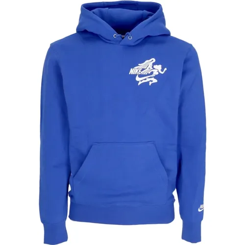 Hoodies, male, , Size: L Hooded Sweatshirt Game Royal/Sail - Nike - Modalova