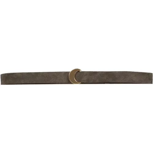 Dark Green Suede Belt Luna , female, Sizes: ONE SIZE - Cortana - Modalova