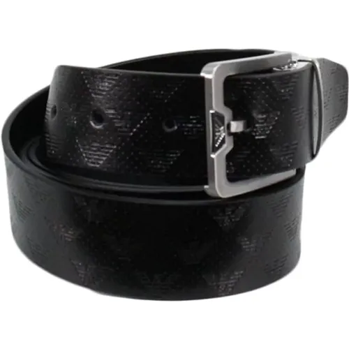 Belts, male, , Size: ONE SIZE Reversible Leather Belt with Adjustable Buckle - Emporio Armani - Modalova