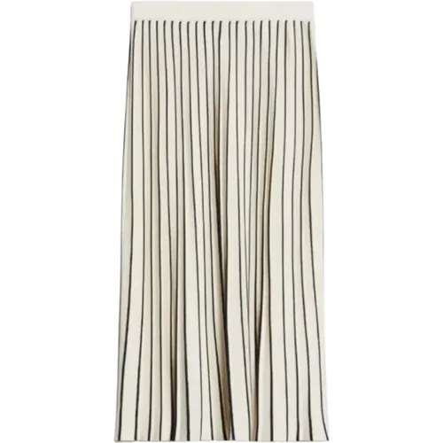 Midi Skirts, female, , Size: XS Striped Knit Pleated Skirt - Max Mara - Modalova