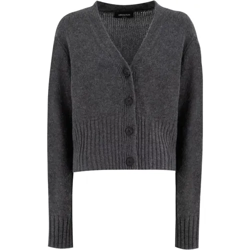 Brushed Cashmere Cropped Cardigan , female, Sizes: M - Fabiana Filippi - Modalova