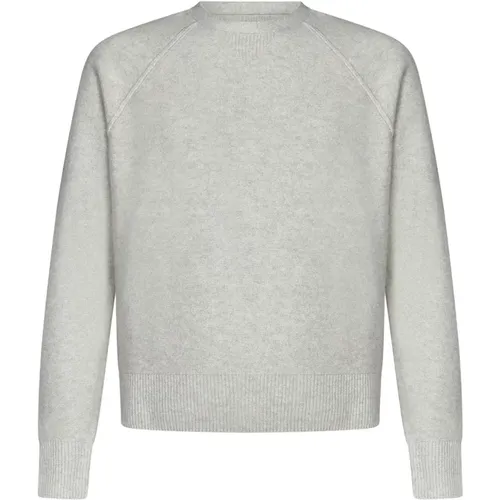 Grey Wool Sweater Raglan Sleeves , male, Sizes: S - Fortela - Modalova