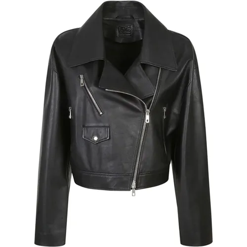 Schwarze Biker Lederjacke 1972 Desa - 1972 Desa - Modalova