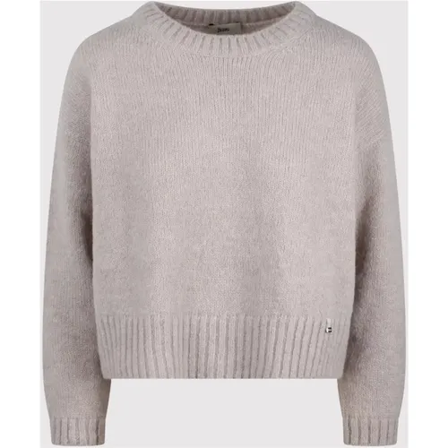 Alpaka Woll Crewneck Sweater Fw24 Gestrickt , Damen, Größe: M - Herno - Modalova