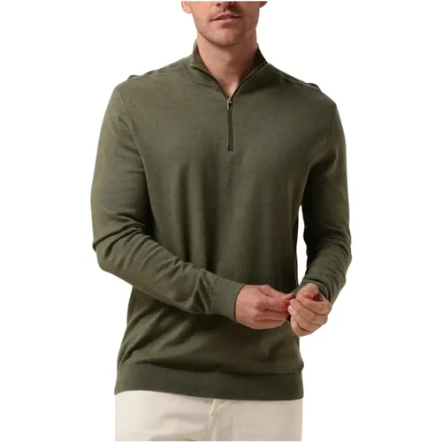 Grüner Half Zip Cardigan Pullover , Herren, Größe: L - Selected Homme - Modalova