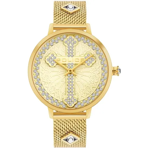 Watches, female, , Size: ONE SIZE Stylish Gold Womens Analog Watch - Police - Modalova