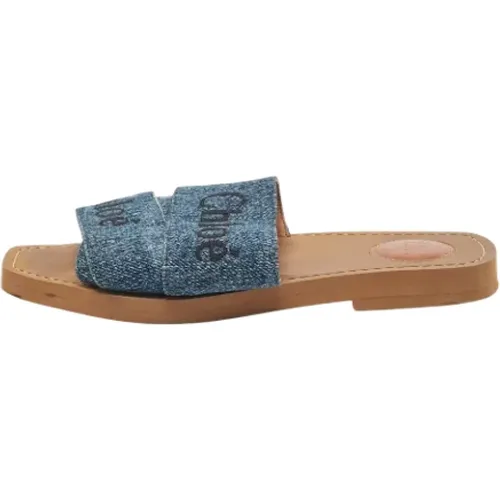 Pre-owned Denim sandals , female, Sizes: 3 UK - Chloé Pre-owned - Modalova