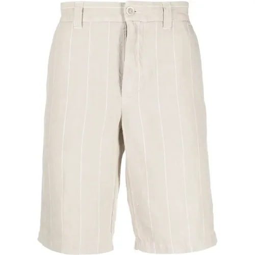 Bermuda Shorts , male, Sizes: 2XL, L - 120% lino - Modalova