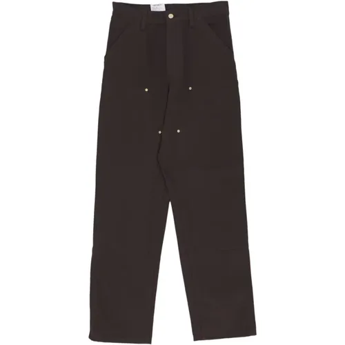 Straight Trousers, male, , Size: W33 L32 Double Knee Work Jeans Tobacco - Carhartt WIP - Modalova