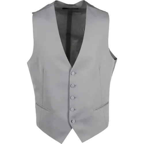 Suit Vests, male, , Size: XL Formal Grey Vest - Tagliatore - Modalova