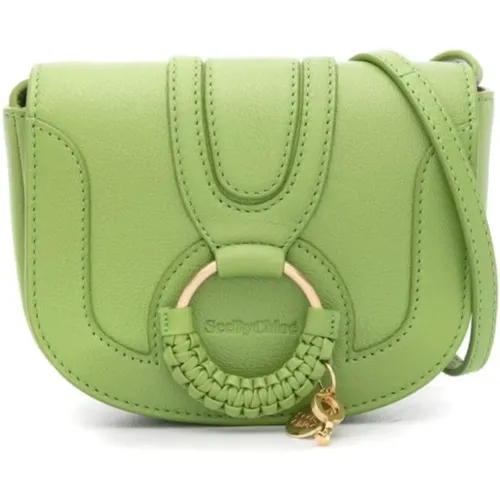 Grüne Leder Crossbody Tasche , Damen, Größe: ONE Size - See by Chloé - Modalova