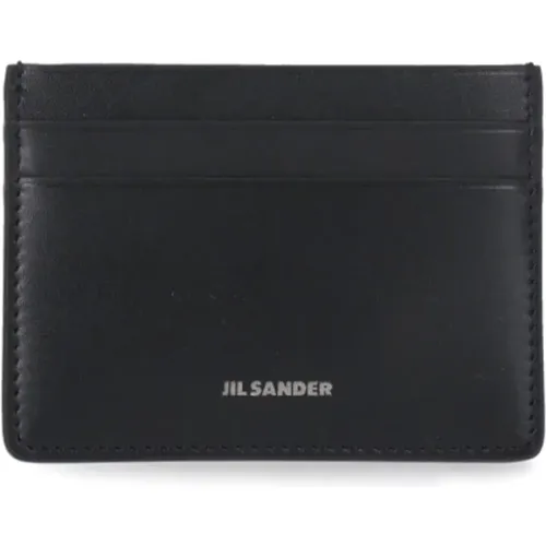 Wallets & Cardholders, male, , Size: ONE SIZE Leather Card Holder Wallet - Jil Sander - Modalova