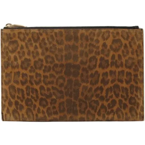 Pre-owned Clutches, female, , Size: ONE SIZE Pre-owned Leather clutches - Yves Saint Laurent Vintage - Modalova