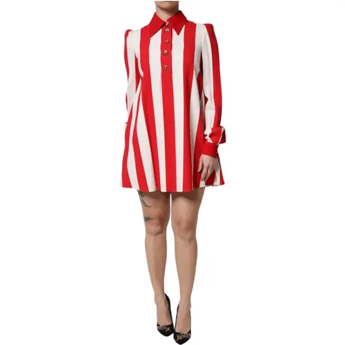 Short Dresses, female, , Size: 2XS Striped Long Sleeves Mini Dress - Dolce & Gabbana - Modalova