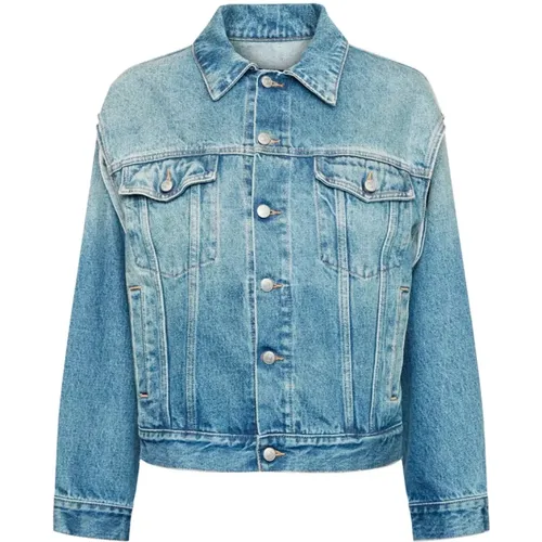 Denim Coat with Cut-Out Details , female, Sizes: M, S, XS - MM6 Maison Margiela - Modalova