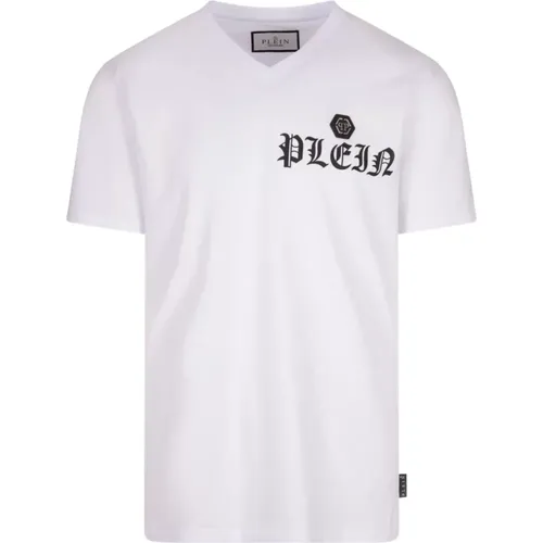 Weißes Baumwoll-T-Shirt mit Logo-Druck - Philipp Plein - Modalova