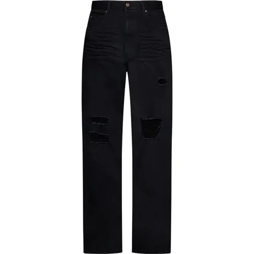 Schwarze Zerrissene Jeans Mit Niedriger Taille - We11Done - Modalova