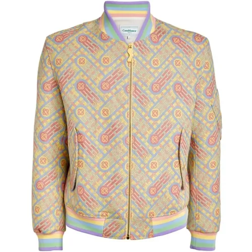 Bomber Jackets, male, , Size: M Wool Jacket with Multicolor Stripes - Casablanca - Modalova