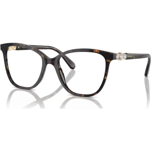 Glasses, male, , Size: 52 MM Fashion Eyewear Frames in Dark Havana - Swarovski - Modalova