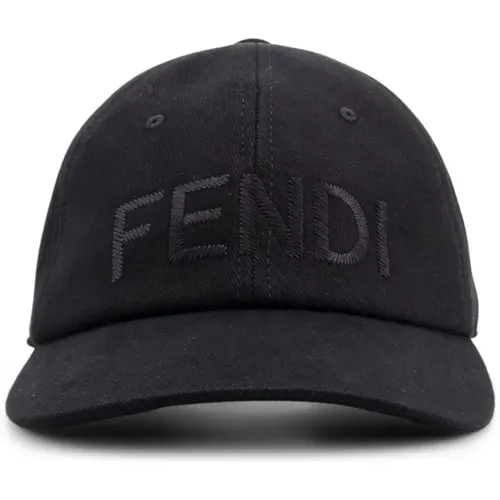 Caps, male, , Size: ONE SIZE Adjustable Back Hat Cotton Lining - Fendi - Modalova